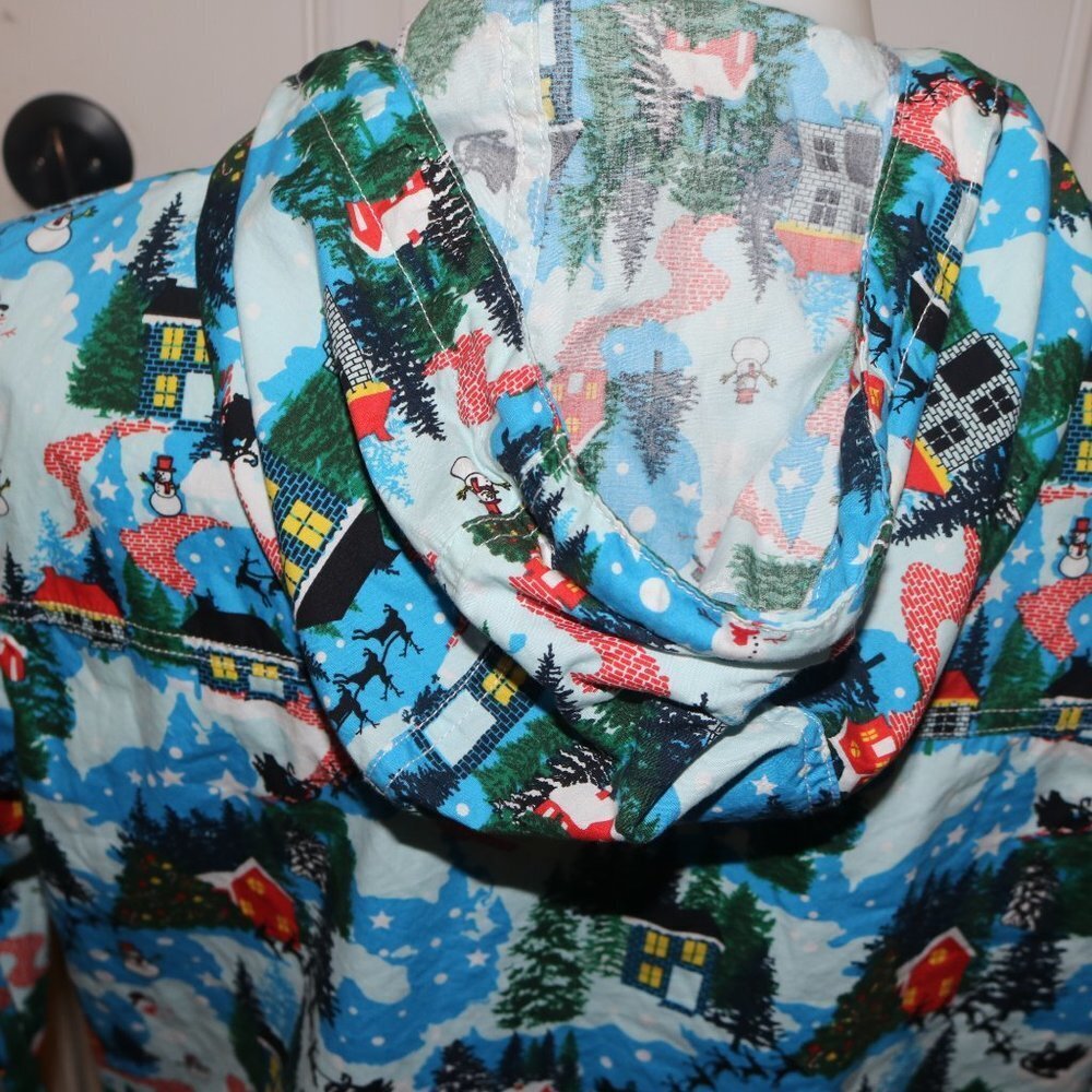 Denim & Flower Ricky Singh mens Christmas Village print zip-up hoodie M 40 - Picture 6 of 9